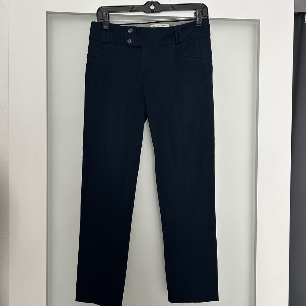 Banana Republic Sloane fit stretch navy work slacks ankle pants 2